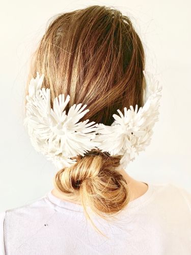 Murley & Co "Dahlia" Ponytail Cage White