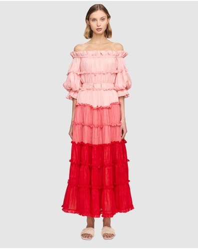 Leo Lin Flamingo Silk Linen Dress