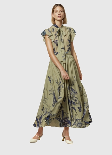 Leo Lin Bloom Silk Chiffon Dress