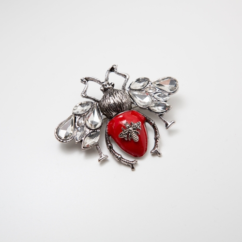 Vintage Bee Pin Red