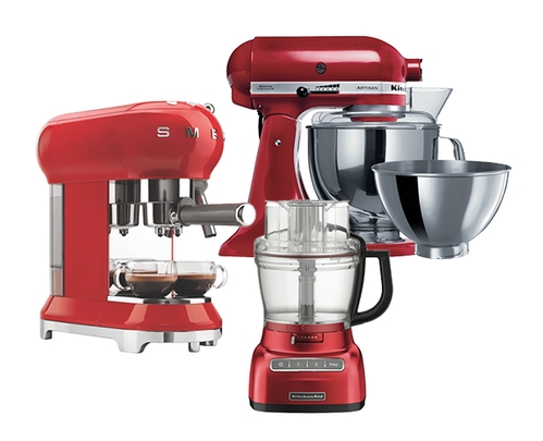 KitchenAid Food Processor, Stand Mixer & Smeg Coffee Machine Bundle