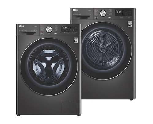 LG 9kg Front Load Washing Machine & 9kg Heat Pump Dryer