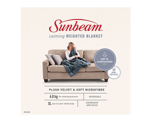 Sunbeam Snug & Cosy 6.8Kg Weighted Throw Blanket