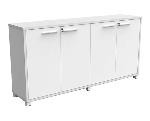 OLG Axis 4 Door Credenza Storage Cabinet White