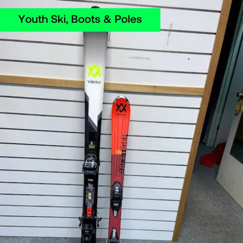 Youth Skis, Boots, Poles