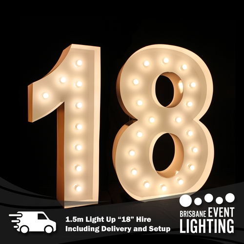 1.5m Light Up Number 18 Hire inc. Delivery