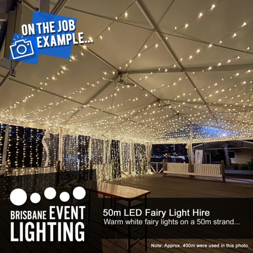 50m Warm White LED Fairy Light Hire