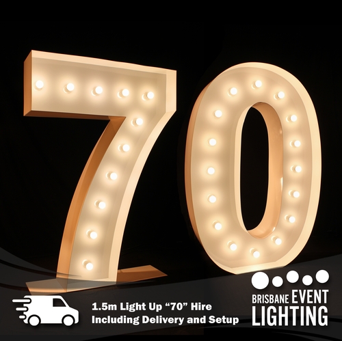 1.5m Light Up Number 70 Hire inc. Delivery