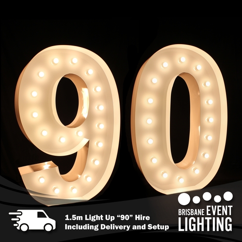1.5m Light Up Number 90 Hire inc. Delivery