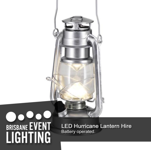 Silver LED Hurricane Lantern Hire