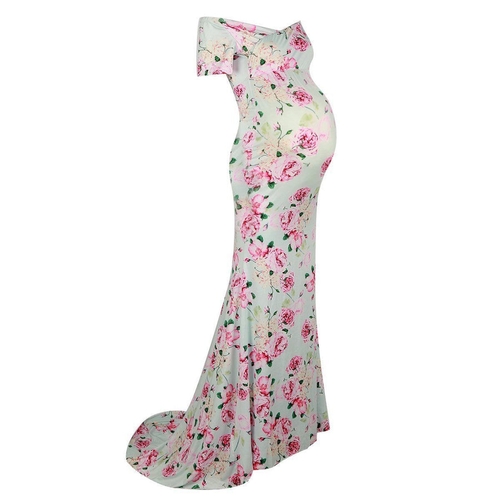 Gracie mint floral fitted maxi