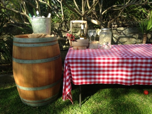 Wine Barrel and Table