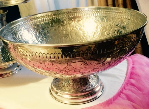 Engraved Silver Punchbowl