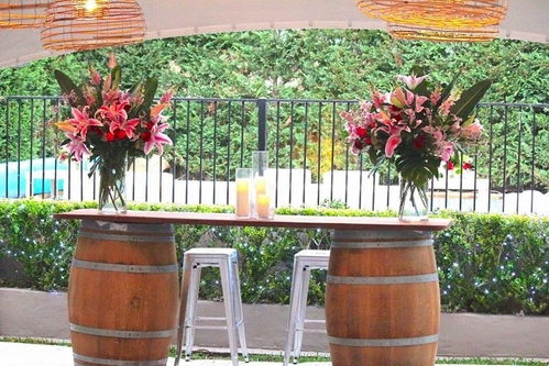 Two Wine Barrels used as a Table