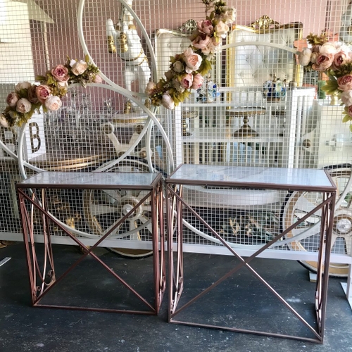Rose gold and marble console