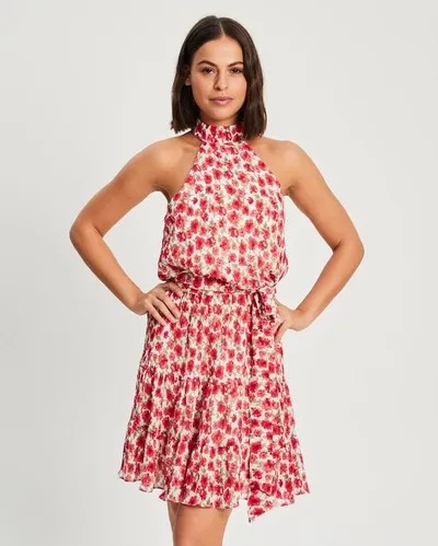 TUSSAH Women's Karlia Mini Dress - Plisse Blooms